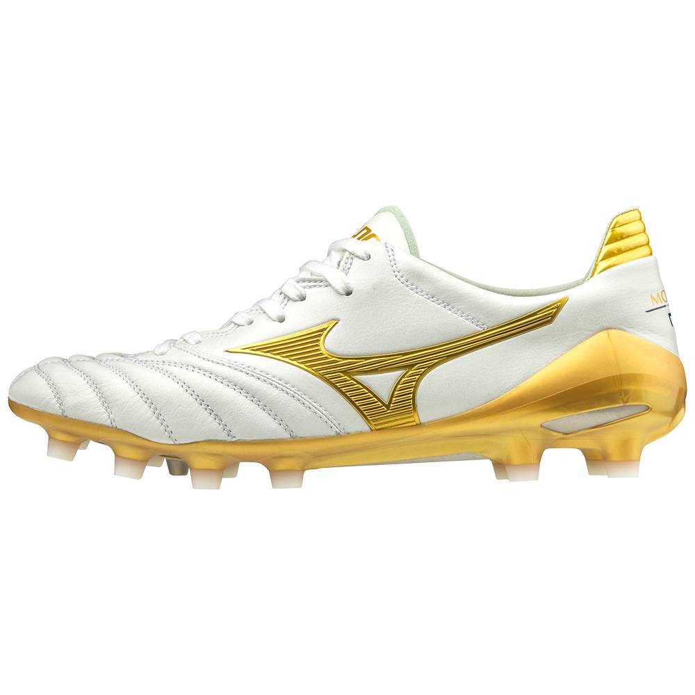 Scarpe Calcio Mizuno Morelia Neo II Made in Japan Uomo - Bianche/Oro - 61472-SWHB